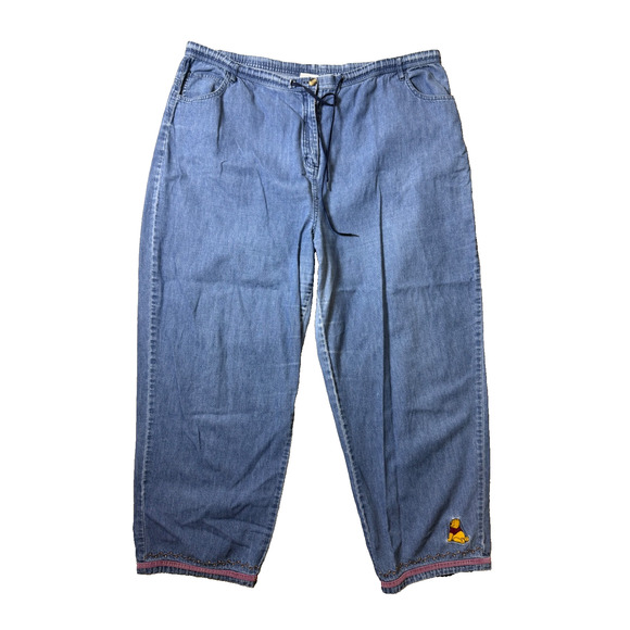 Winnie the Pooh Disney Embroidered Beaded Jeans Denim Pants Vtg Women's XXL - Picture 2 of 15